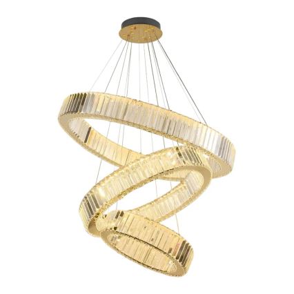 LED Ljusreglerad kristall ljuskrona på snöre LED/115W/230V 3000-6500K krom/guld + fjärrkontroll