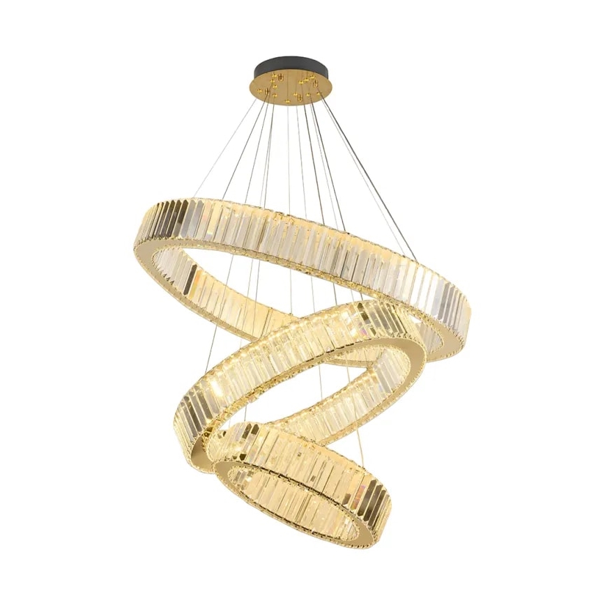 LED Ljusreglerad kristall ljuskrona på snöre LED/115W/230V 3000-6500K krom/guld + fjärrkontroll