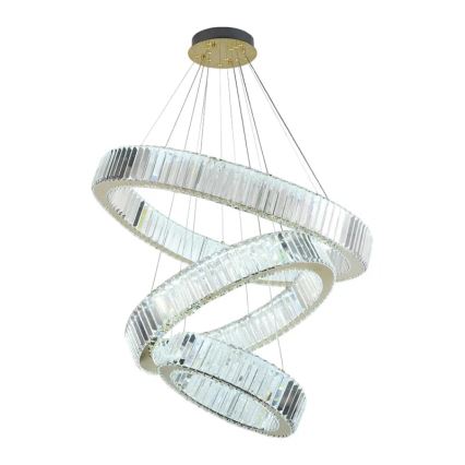 LED Ljusreglerad kristall ljuskrona på snöre LED/115W/230V 3000-6500K krom/guld + fjärrkontroll