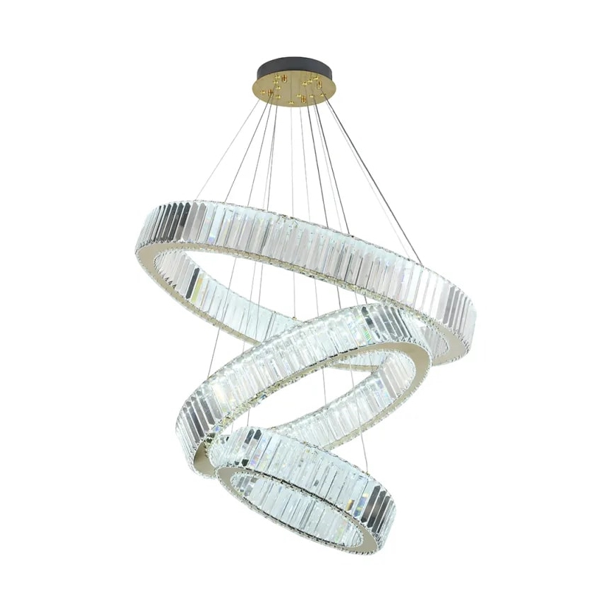 LED Ljusreglerad kristall ljuskrona på snöre LED/115W/230V 3000-6500K krom/guld + fjärrkontroll