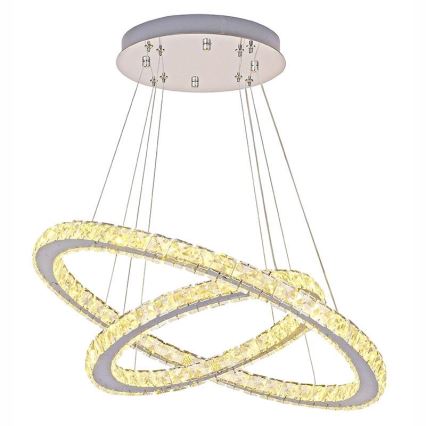 LED Ljusreglerad kristall ljuskrona på snöre LED/115W/230V 3000-6500K silver + fjärrkontroll