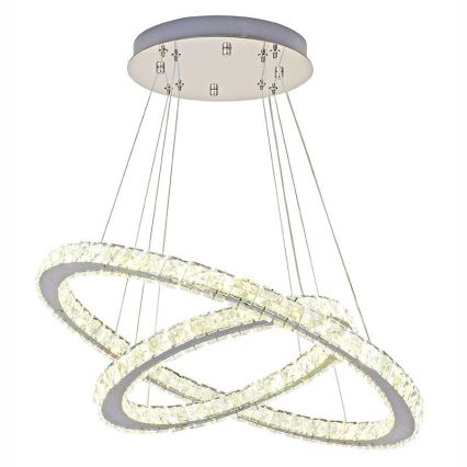 LED Ljusreglerad kristall ljuskrona på snöre LED/115W/230V 3000-6500K silver + fjärrkontroll