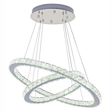 LED Ljusreglerad kristall ljuskrona på snöre LED/115W/230V 3000-6500K silver + fjärrkontroll