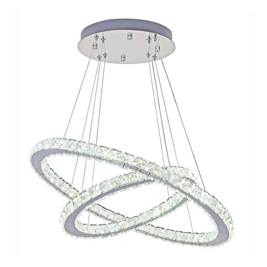 LED Ljusreglerad kristall ljuskrona på snöre LED/115W/230V 3000-6500K silver + fjärrkontroll