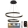 LED ljusreglerad ljuskrona på textilsladd LED/120W/230V 3000-6500K diameter 60 cm + fjärrkontroll