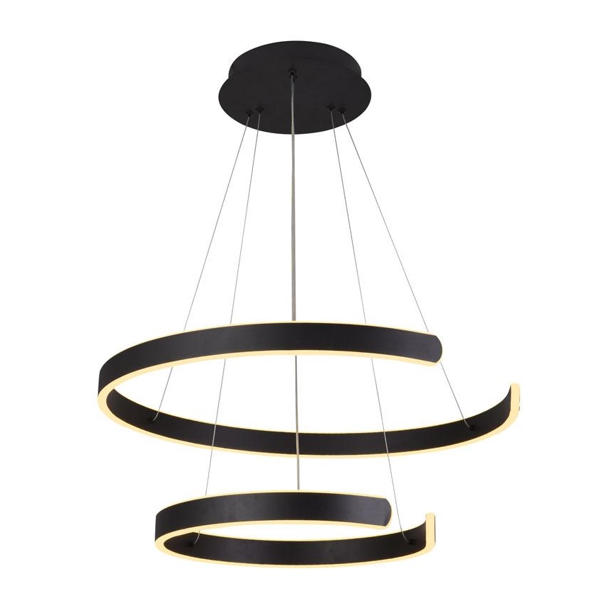 LED ljusreglerad ljuskrona på textilsladd LED/120W/230V 3000-6500K diameter 60 cm + fjärrkontroll