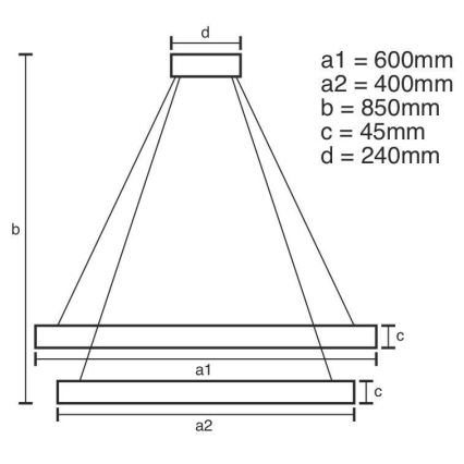 LED ljusreglerad ljuskrona på textilsladd LED/120W/230V 3000-6500K diameter 60 cm + fjärrkontroll