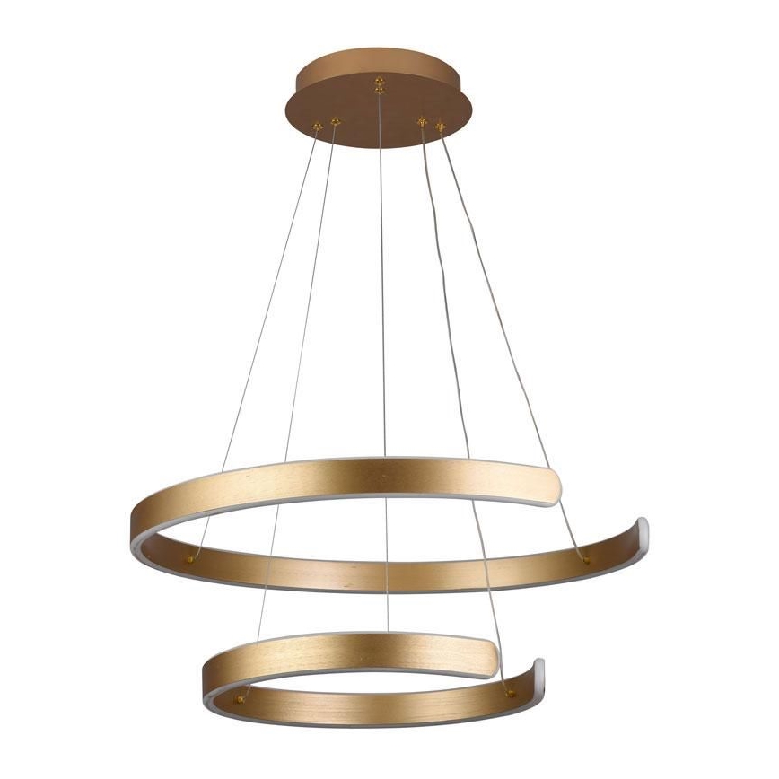 LED ljusreglerad ljuskrona på textilsladd LED/120W/230V 3000-6500K diameter 60 cm + fjärrkontroll