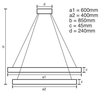 LED ljusreglerad ljuskrona på textilsladd LED/120W/230V 3000-6500K diameter 60 cm + fjärrkontroll
