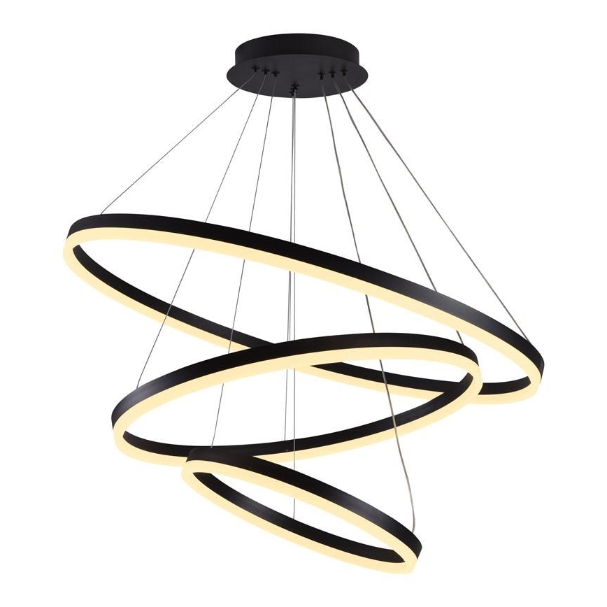 LED ljusreglerad ljuskrona på textilsladd LED/125W/230V 3000-6500K diameter 80 cm + fjärrkontroll
