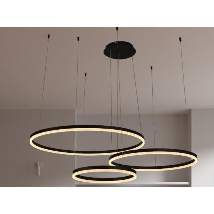 LED ljusreglerad ljuskrona på textilsladd LED/125W/230V 3000-6500K + fjärrkontroll