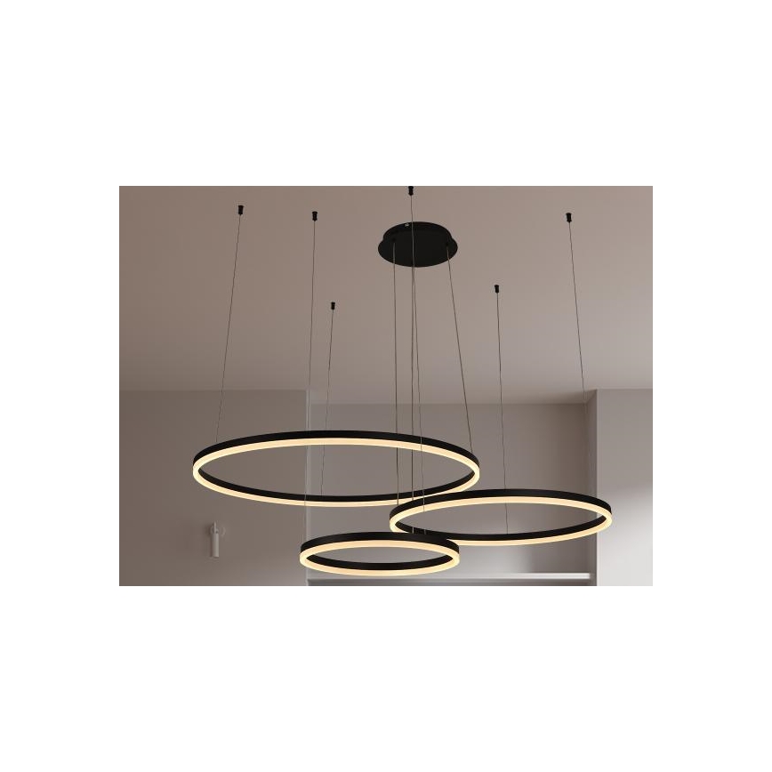 LED ljusreglerad ljuskrona på textilsladd LED/125W/230V 3000-6500K + fjärrkontroll