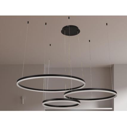 LED ljusreglerad ljuskrona på textilsladd LED/125W/230V 3000-6500K + fjärrkontroll
