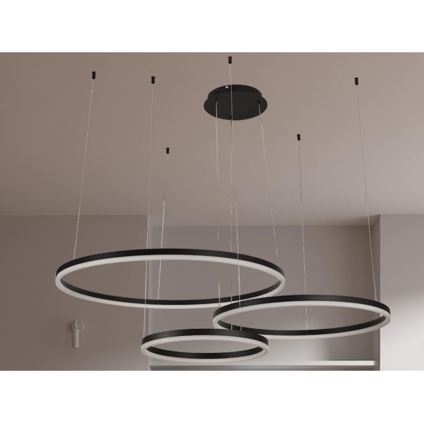 LED ljusreglerad ljuskrona på textilsladd LED/125W/230V 3000-6500K + fjärrkontroll