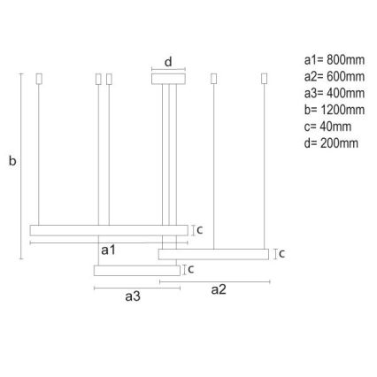 LED ljusreglerad ljuskrona på textilsladd LED/125W/230V 3000-6500K + fjärrkontroll