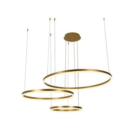 LED ljusreglerad ljuskrona på textilsladd LED/125W/230V 3000-6500K diameter 80 cm + fjärrkontroll