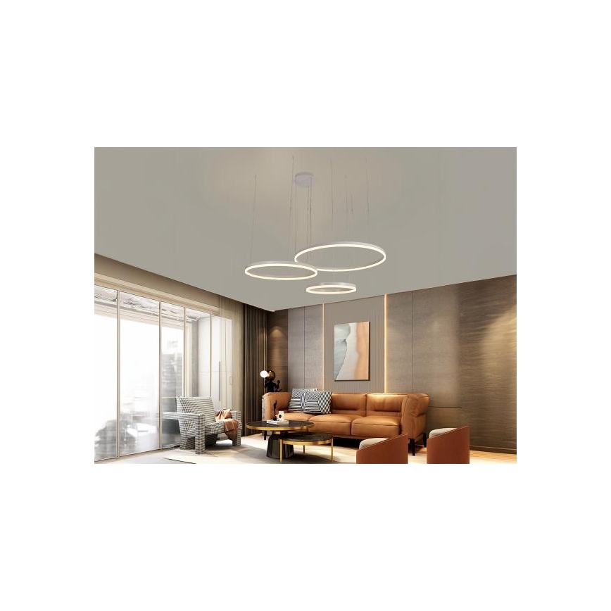 LED ljusreglerad ljuskrona på textilsladd LED/125W/230V 3000-6500K + fjärrkontroll