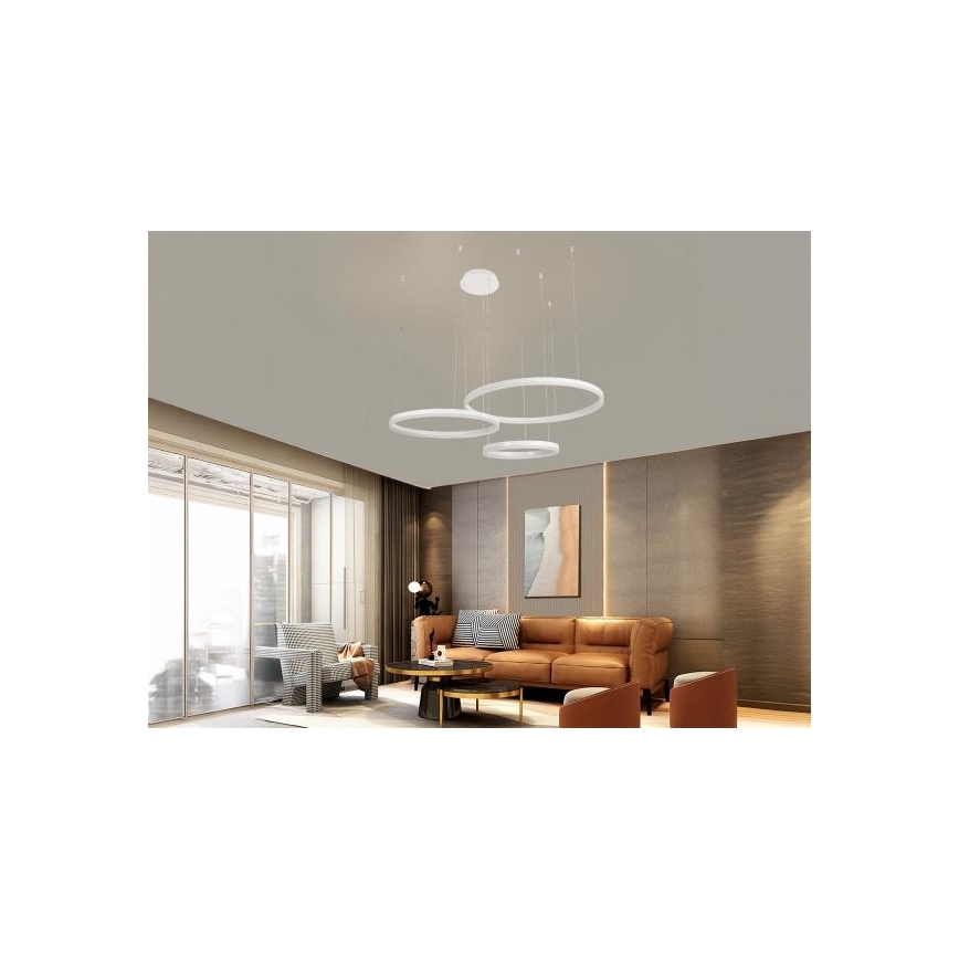 LED ljusreglerad ljuskrona på textilsladd LED/125W/230V 3000-6500K + fjärrkontroll
