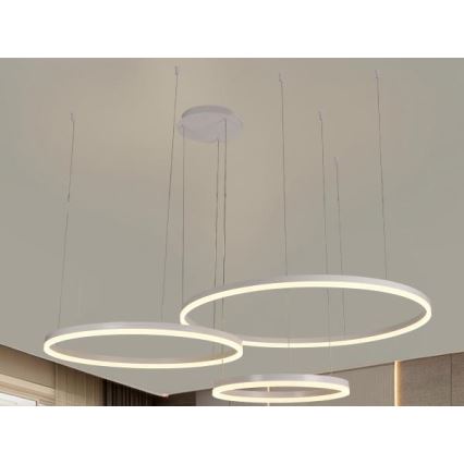LED ljusreglerad ljuskrona på textilsladd LED/125W/230V 3000-6500K + fjärrkontroll