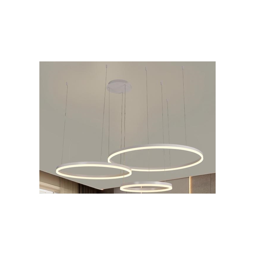 LED ljusreglerad ljuskrona på textilsladd LED/125W/230V 3000-6500K + fjärrkontroll