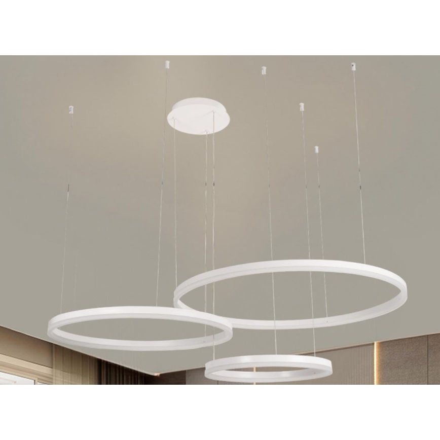 LED ljusreglerad ljuskrona på textilsladd LED/125W/230V 3000-6500K + fjärrkontroll