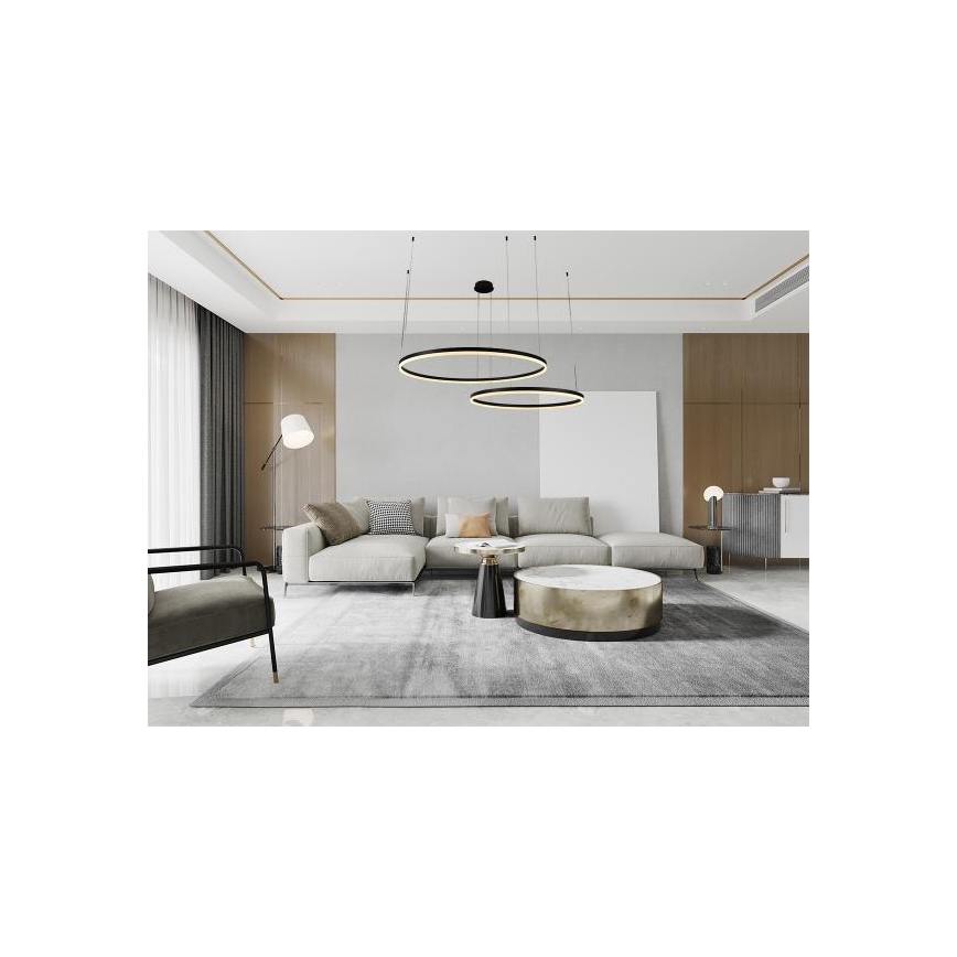 LED ljusreglerad ljuskrona på textilsladd LED/128W/230V 3000-6500K + fjärrkontroll
