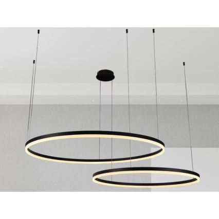 LED ljusreglerad ljuskrona på textilsladd LED/128W/230V 3000-6500K + fjärrkontroll