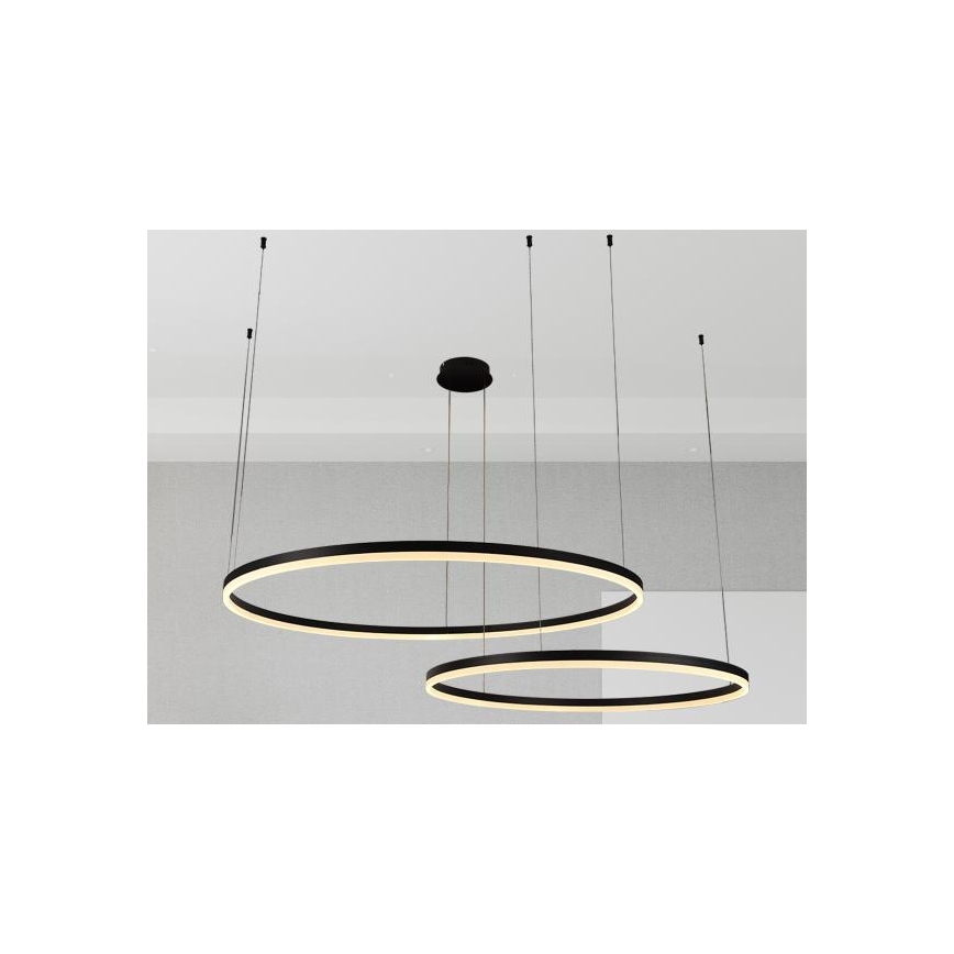 LED ljusreglerad ljuskrona på textilsladd LED/128W/230V 3000-6500K + fjärrkontroll