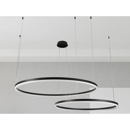 LED ljusreglerad ljuskrona på textilsladd LED/128W/230V 3000-6500K + fjärrkontroll