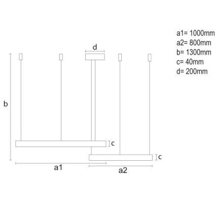 LED ljusreglerad ljuskrona på textilsladd LED/128W/230V 3000-6500K + fjärrkontroll