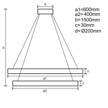 LED ljusreglerad ljuskrona på textilsladd LED/130W/230V 3000-6500K + fjärrkontroll