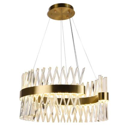 LED Ljusreglerad kristall ljuskrona på snöre LED/130W/230V 3000-6500K guld + fjärrkontroll
