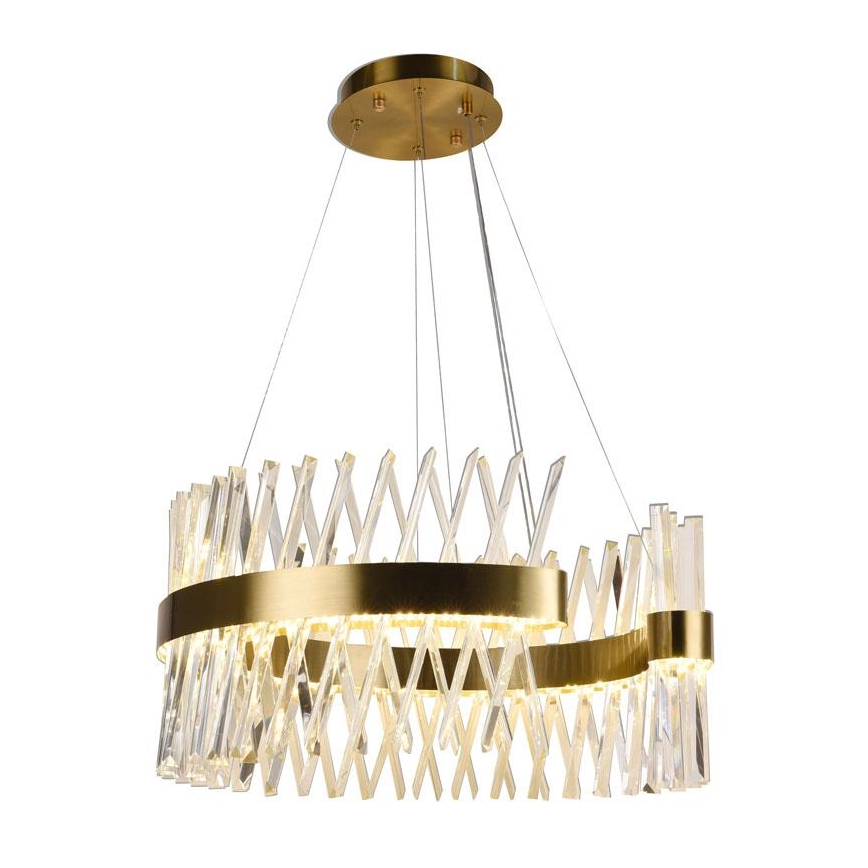 LED Ljusreglerad kristall ljuskrona på snöre LED/130W/230V 3000-6500K guld + fjärrkontroll