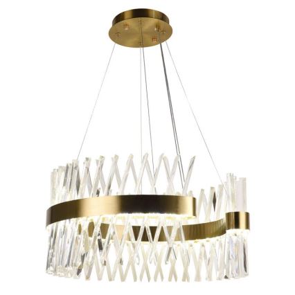 LED Ljusreglerad kristall ljuskrona på snöre LED/130W/230V 3000-6500K guld + fjärrkontroll