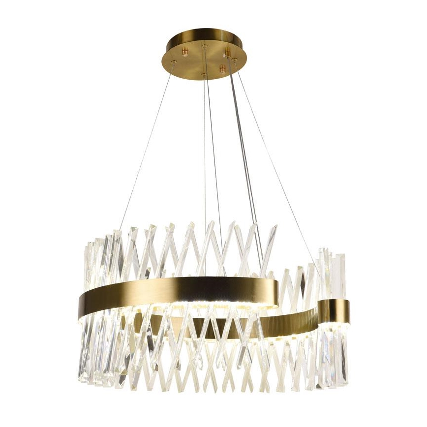 LED Ljusreglerad kristall ljuskrona på snöre LED/130W/230V 3000-6500K guld + fjärrkontroll