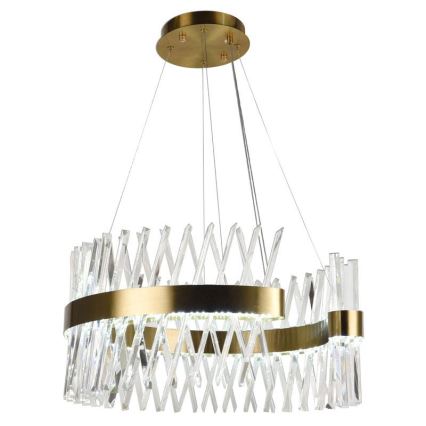 LED Ljusreglerad kristall ljuskrona på snöre LED/130W/230V 3000-6500K guld + fjärrkontroll