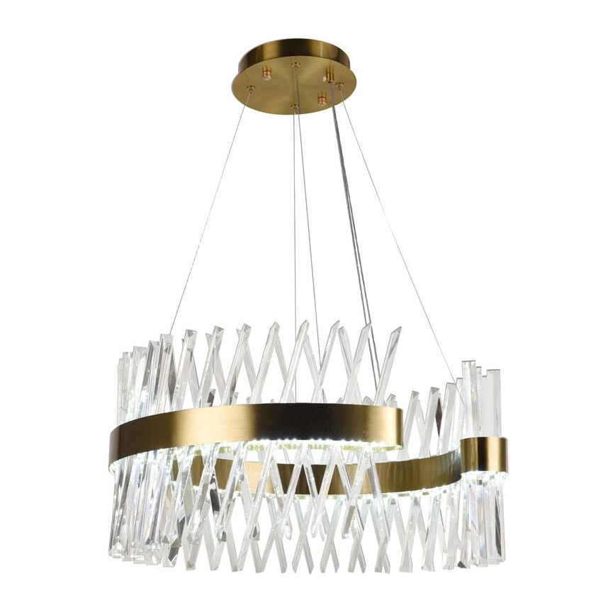 LED Ljusreglerad kristall ljuskrona på snöre LED/130W/230V 3000-6500K guld + fjärrkontroll