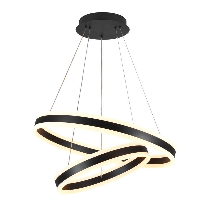 LED ljusreglerad ljuskrona på textilsladd LED/135W/230V 3000-6500K diameter 60 cm + fjärrkontroll