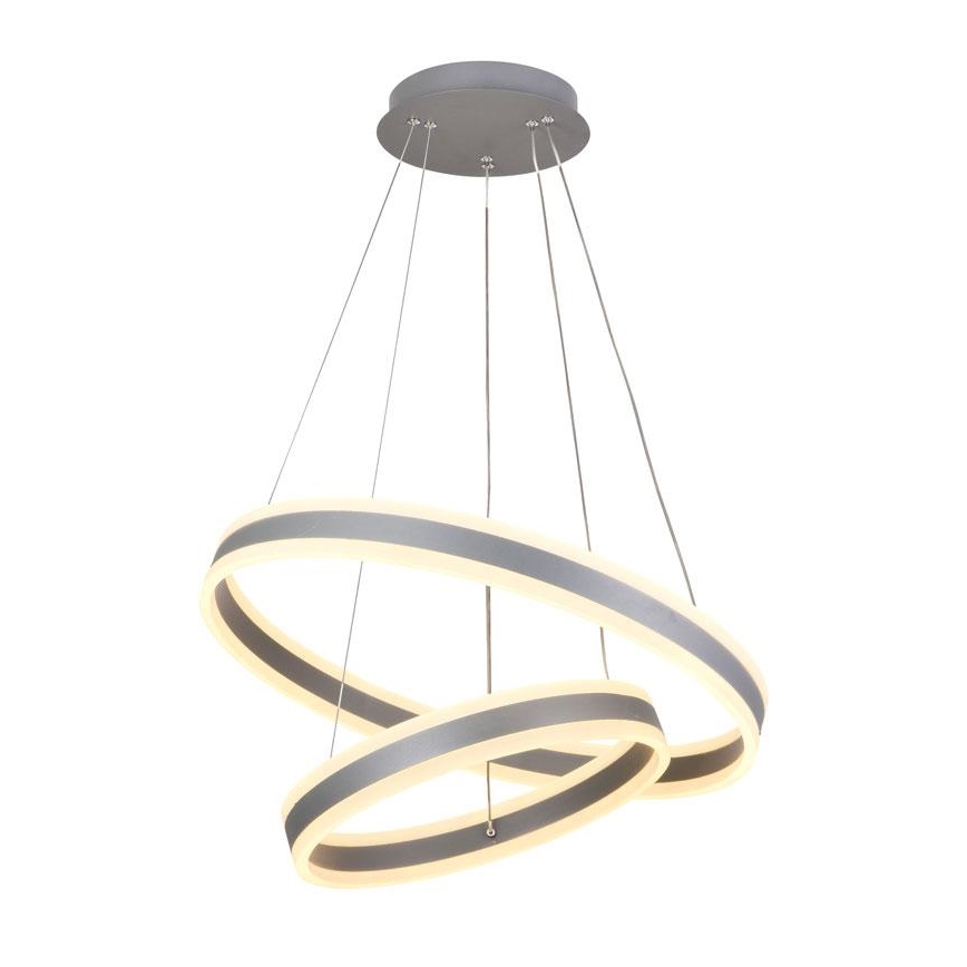 LED ljusreglerad ljuskrona på textilsladd LED/135W/230V 3000-6500K diameter 60 cm + fjärrkontroll