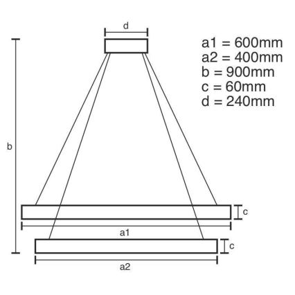 LED ljusreglerad ljuskrona på textilsladd LED/135W/230V 3000-6500K + fjärrkontroll