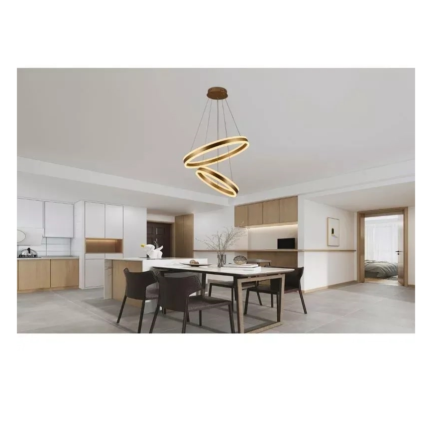 LED ljusreglerad ljuskrona på textilsladd LED/135W/230V 3000-6500K + fjärrkontroll