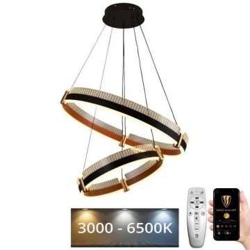LED ljusreglerad ljuskrona på textilsladd LED/140W/230V 3000-6500K + fjärrkontroll