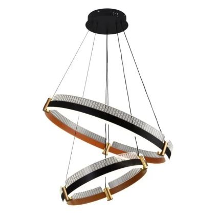 LED ljusreglerad ljuskrona på textilsladd LED/140W/230V 3000-6500K diameter 60 cm + fjärrkontroll