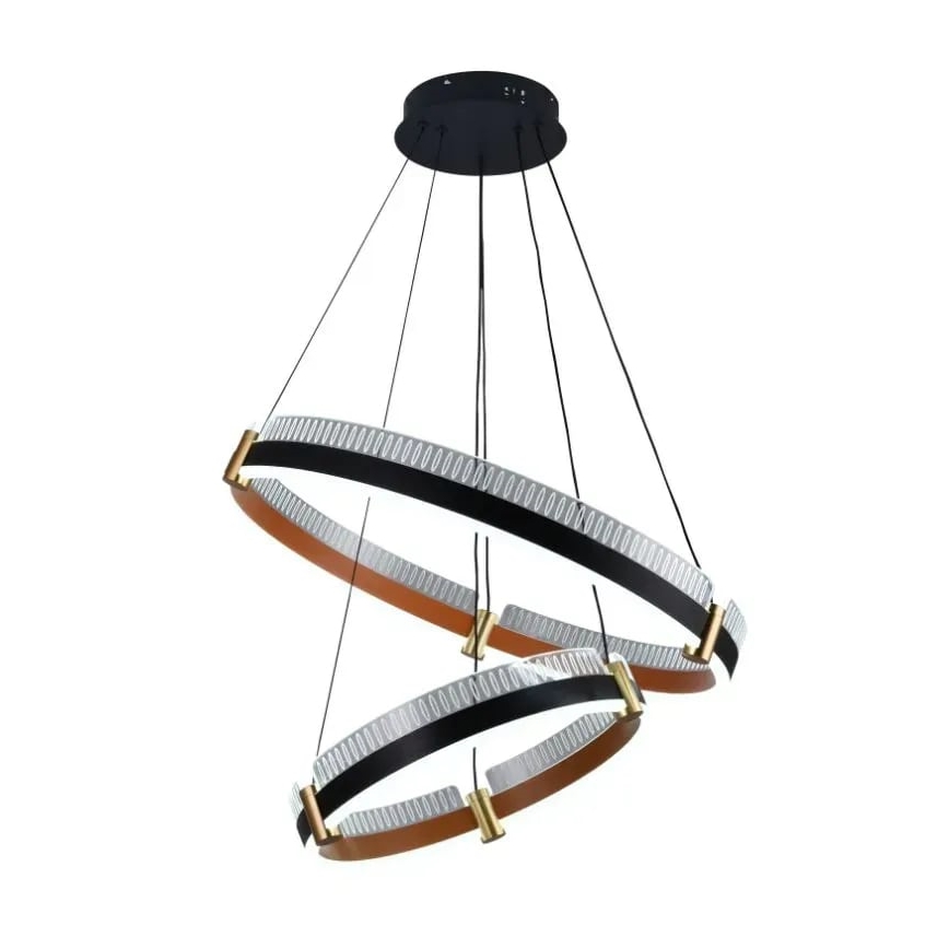 LED ljusreglerad ljuskrona på textilsladd LED/140W/230V 3000-6500K diameter 60 cm + fjärrkontroll