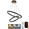 LED ljusreglerad ljuskrona på textilsladd LED/140W/230V 3000-6500K + fjärrkontroll