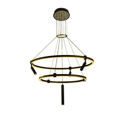LED ljusreglerad ljuskrona på textilsladd LED/140W/230V 3000-6500K + fjärrkontroll
