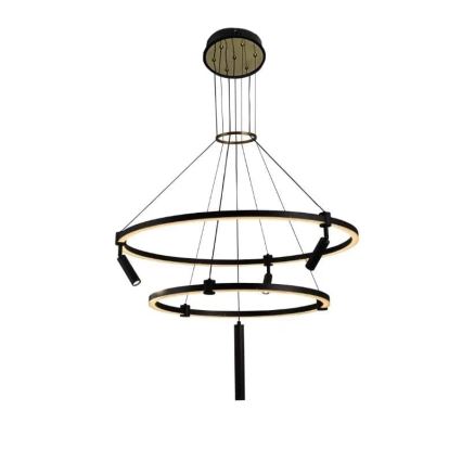 LED ljusreglerad ljuskrona på textilsladd LED/140W/230V 3000-6500K + fjärrkontroll