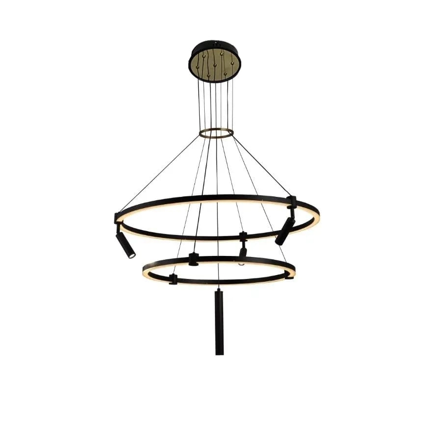 LED ljusreglerad ljuskrona på textilsladd LED/140W/230V 3000-6500K + fjärrkontroll