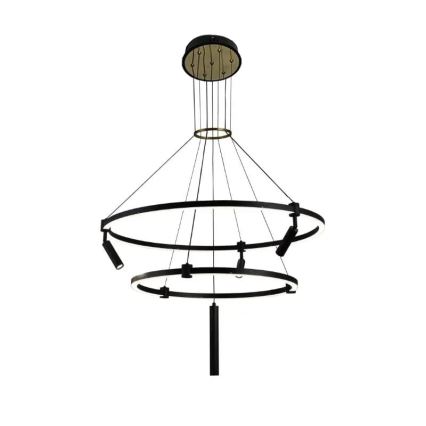 LED ljusreglerad ljuskrona på textilsladd LED/140W/230V 3000-6500K + fjärrkontroll