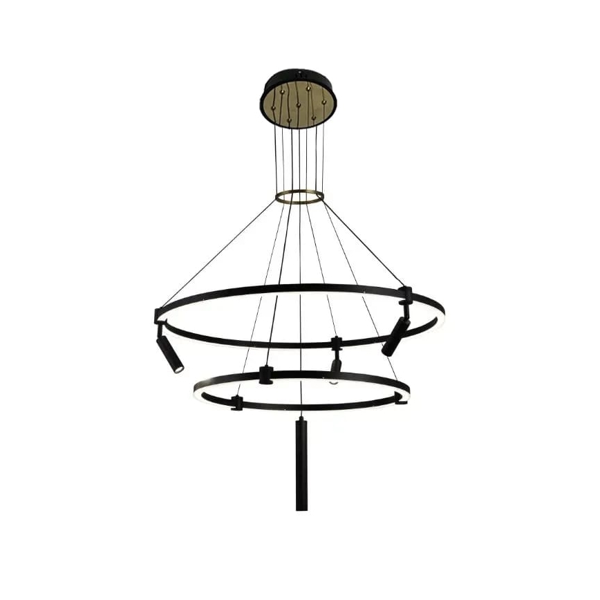 LED ljusreglerad ljuskrona på textilsladd LED/140W/230V 3000-6500K + fjärrkontroll